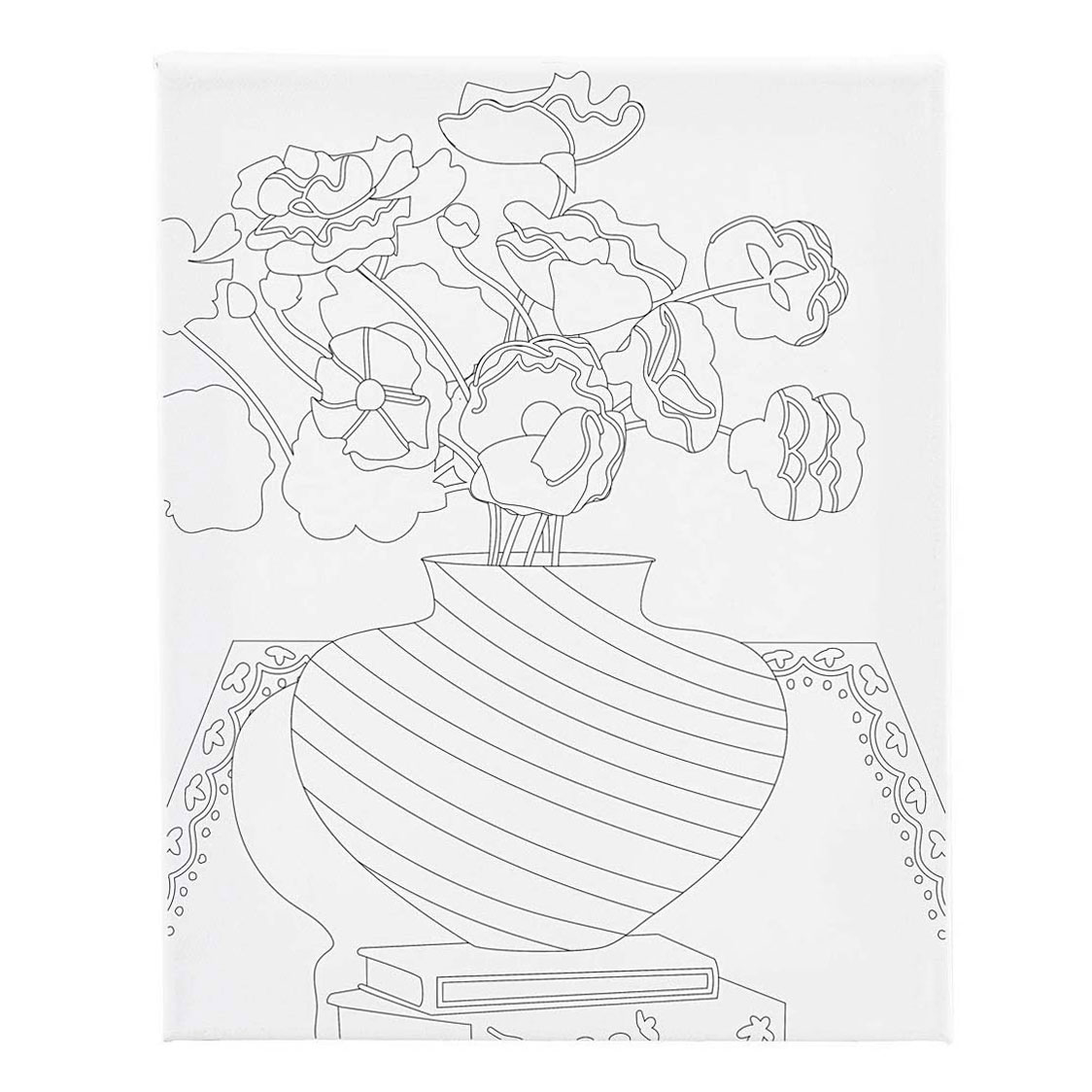 Schildercanvas met Print Boeket in Vaas - 24x30cm