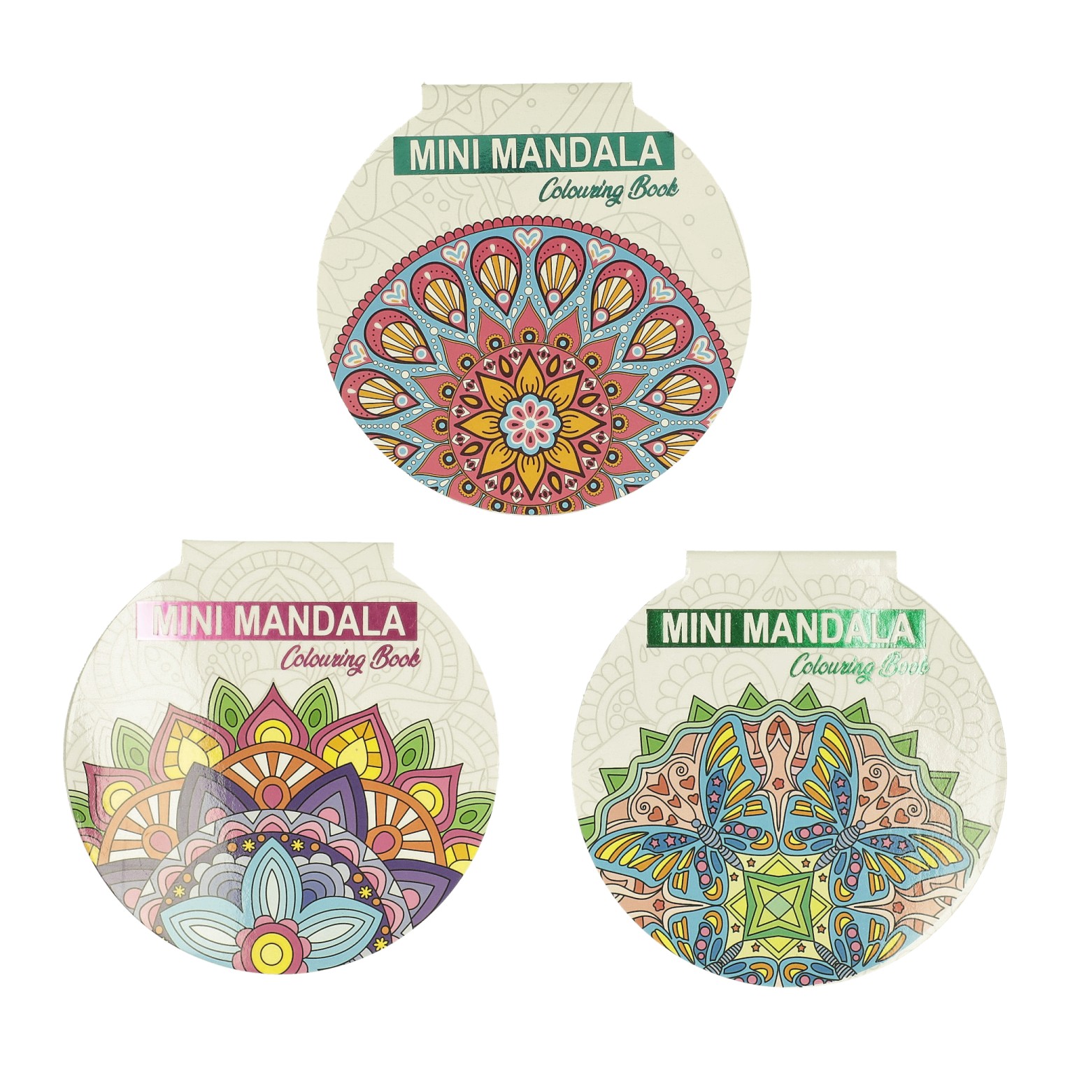 Mini Mandala colouring book round
12x12cm, 48 pages, 4 ass.