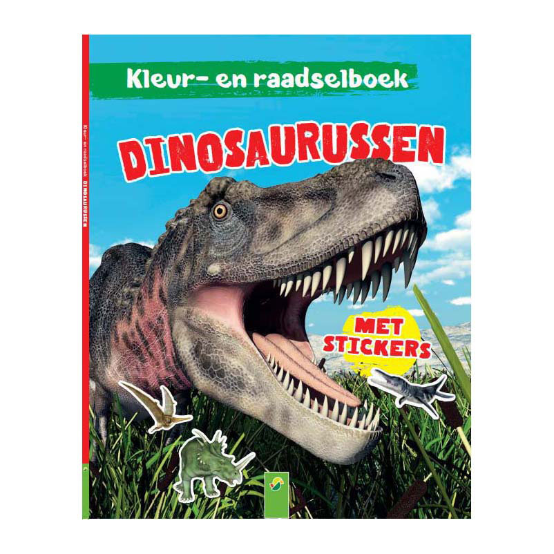 Wins Holland - Kleur- en Raadselboek Dinosaurussen met Stickers