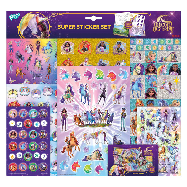 Creative Craft Group - Totum Unicorn Academy Super Stickerset - 8 Vellen