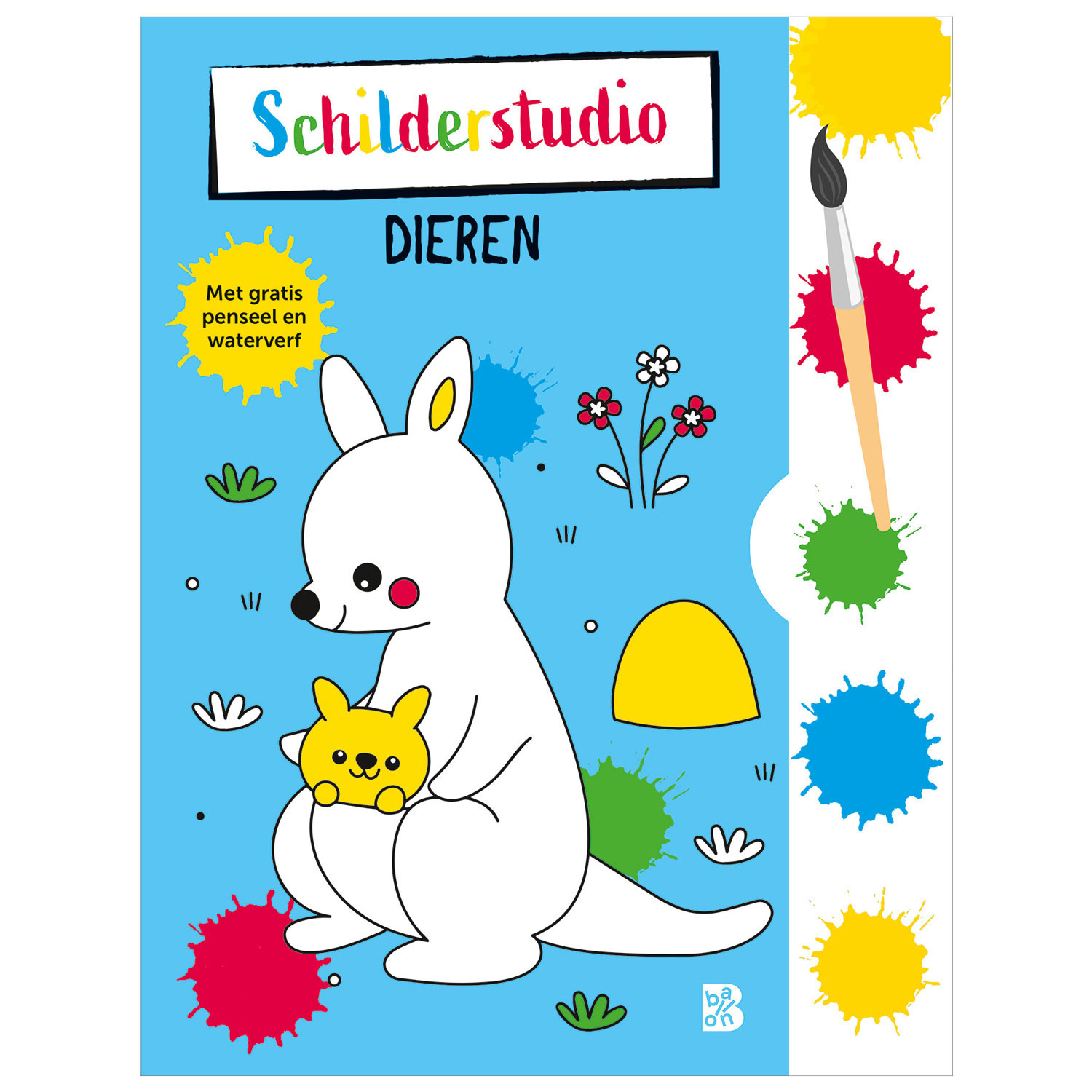 Kleurboek met Verfpalet en Penseel Dieren
