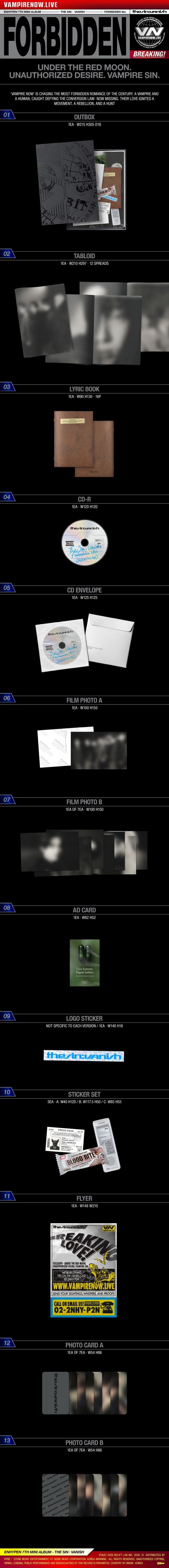 ENHYPEN THE SIN : VANISH (FORBIDDEN / AFTERLIGHT / STORM VER.)