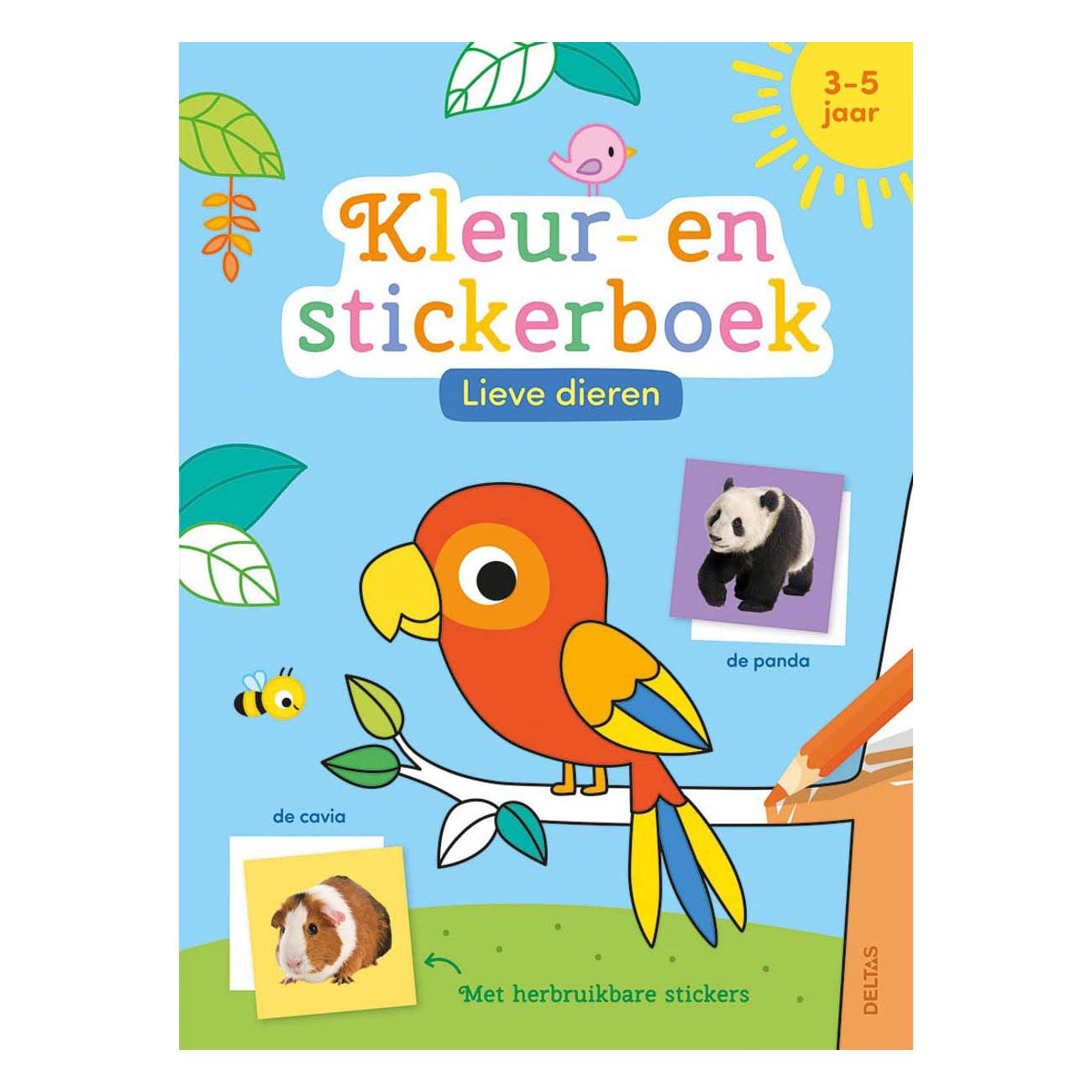 Deltas - Lieve Dieren Kleur- en Stickerboek - 3-5 Jaar