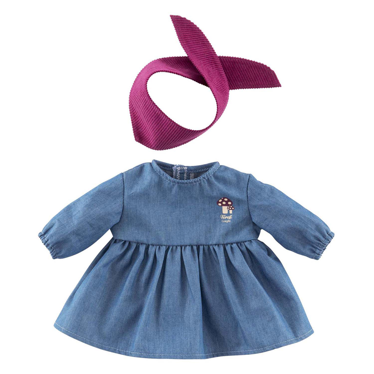 Corolle Poppen Jeansjurk met Sjaal Kleine Ontdekker - 36cm