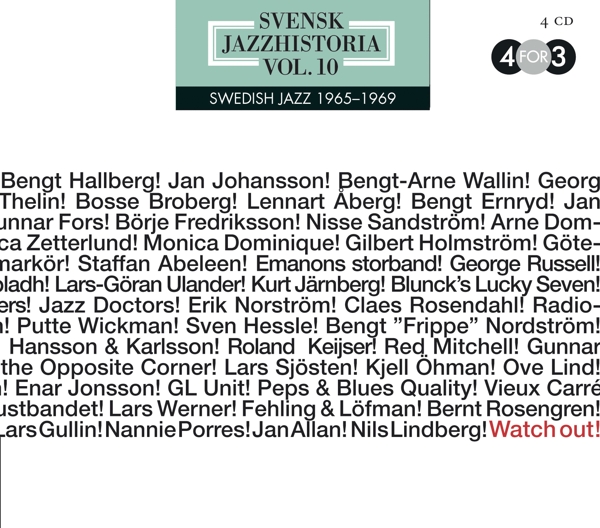 Various Artists - Svensk Jazzhistoria Vol. 10 - Swedish Jazz 1965 - 1969 - Watch Out! (4 CD)