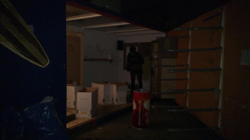 Shapecontainer buiten gebruik