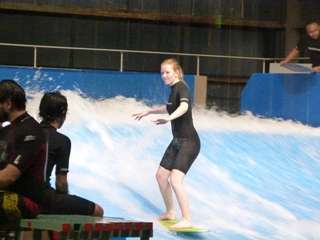 Maaike voltooid net een salto