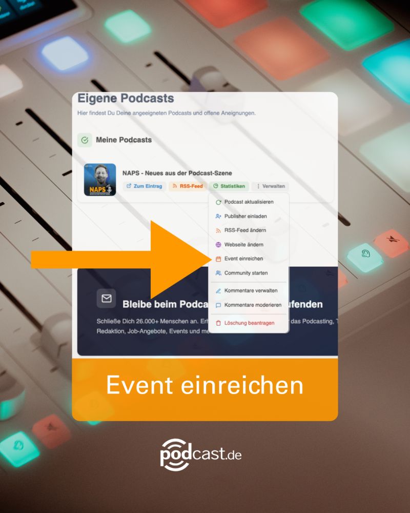 Podcast-Events einreichen bei podcast.de
