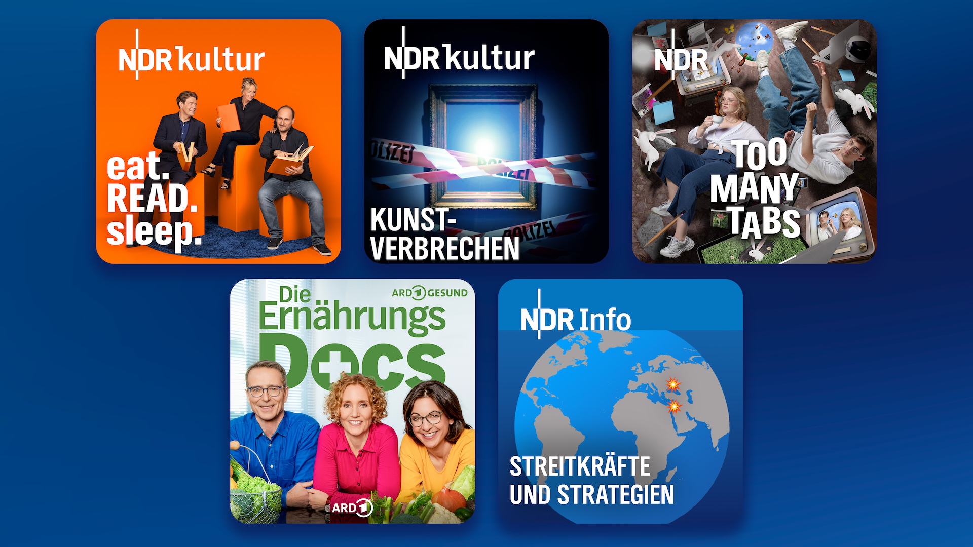Kunstverbrechen, Streitkräfte, Bücherpodcast: Der NDR bringt sie auf die Bühne