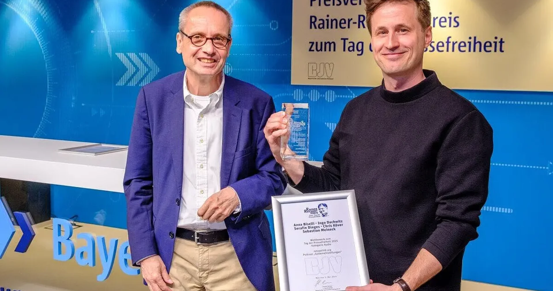 BJV-Preis für 'Systemeinstellungen'-Podcast von netzpolitik.org