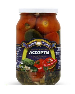 Ассорти из помидоров и огурцов 900г	