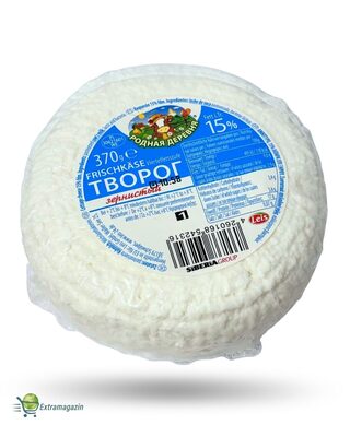 Творог свежий зернистый 15%  370г