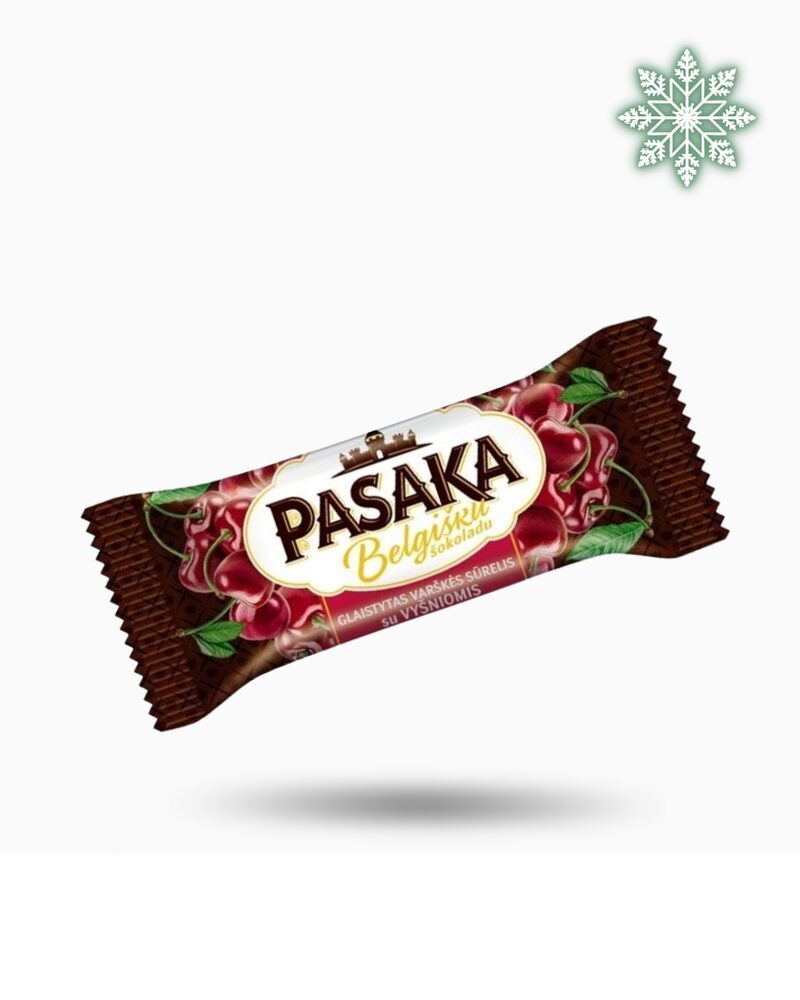 Barrita de requeson glaseada "CHOCOLATE BELGA" sabor a cereza 40g