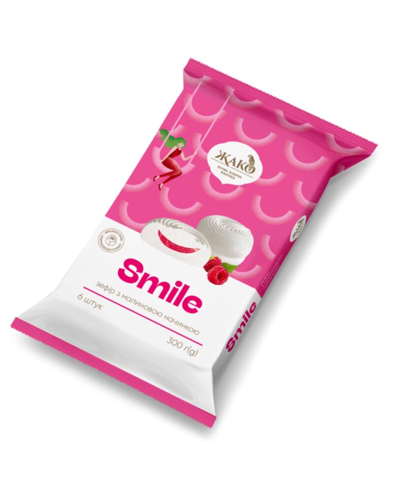 Malvavisco «Smile» relleno de frambuesa 300 g	