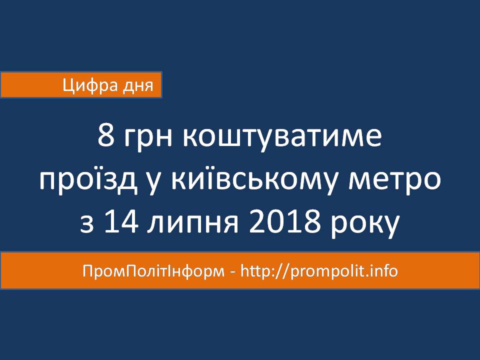 Цифра дня: 8 гривень за одну поїздку в метро