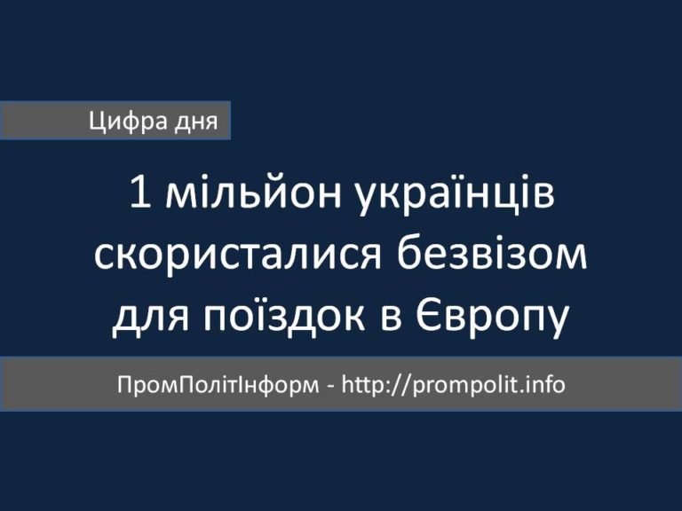 Цифра дня: 1_мільйон українців скористалися безвізом для поїздок в Європу