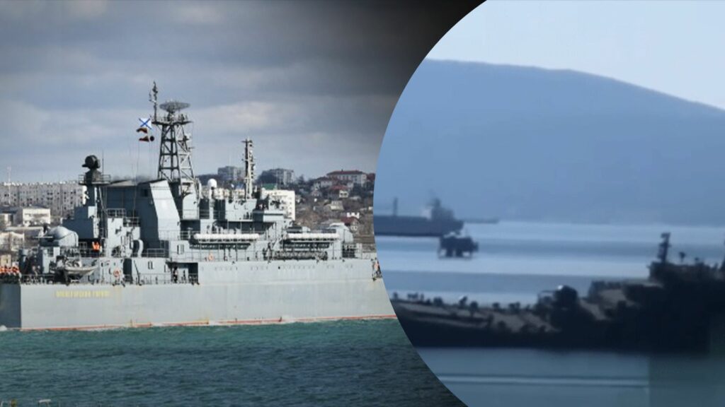 Десантный корабль рф успешно атаковал надводный дрон. Появились спутниковые снимки подбитого БДК в порту Новороссийска