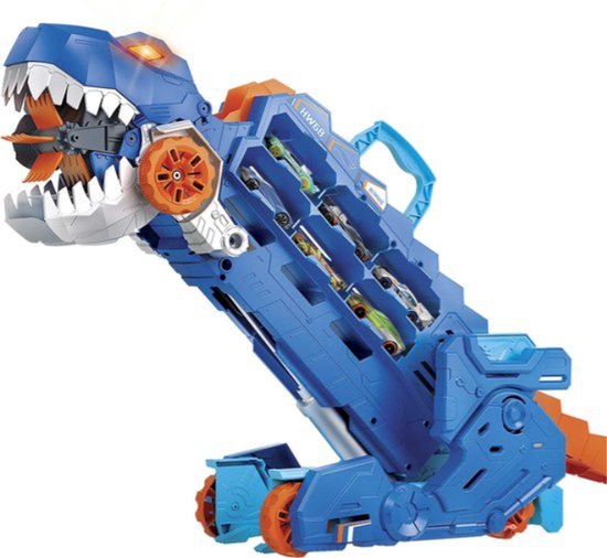 Hot Wheels acrobatische racebaan Ultimate T-Rex Transporter