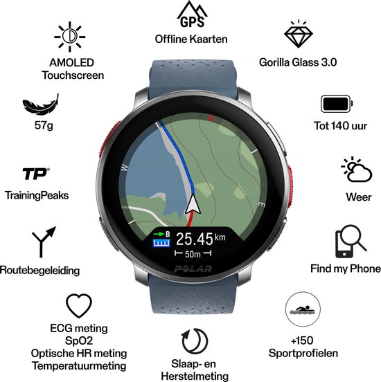 Polar Smartwatch Vantage V3 S/l Blauw (900108892)