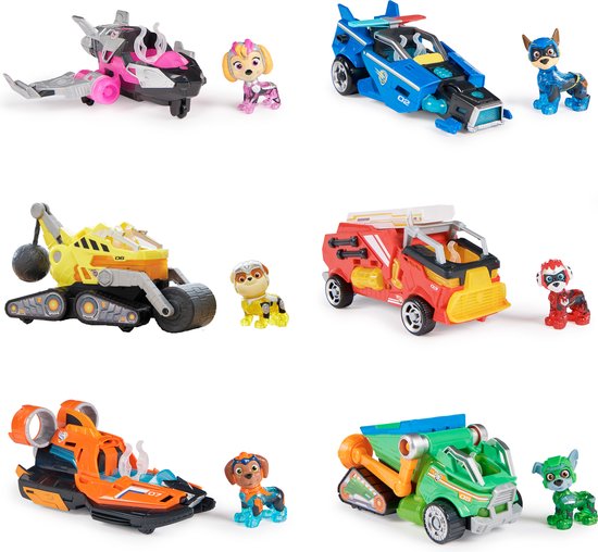 PAW Patrol The Mighty Movie - Speelgoedauto met Actiefiguur - Licht en Geluid