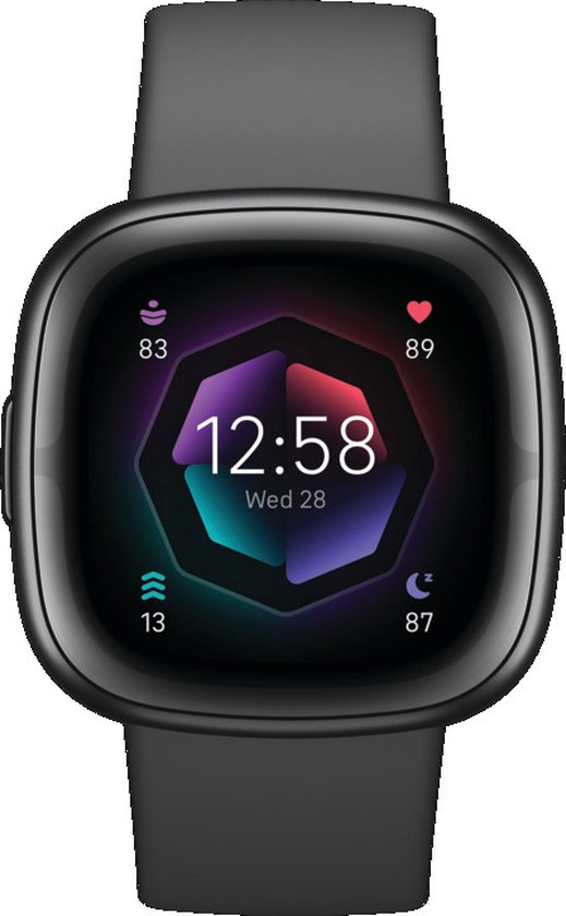 Smartwatch Fitbit Sense 2 Anthracite Black - Inclusief 6 maanden Fitbit Premium