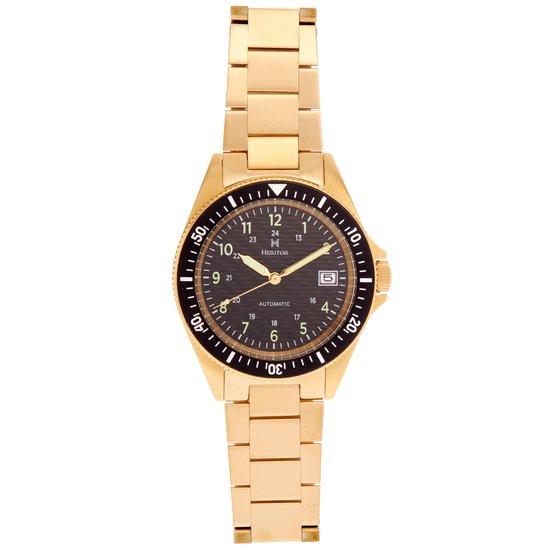 Heritor Automatic Calder armbandhorloge met datum - goud/zwart