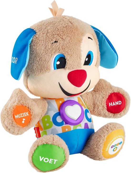 Fisher-Price Leerplezier Puppy blauw - Baby speelgoed - Knuffel - Nederlands
