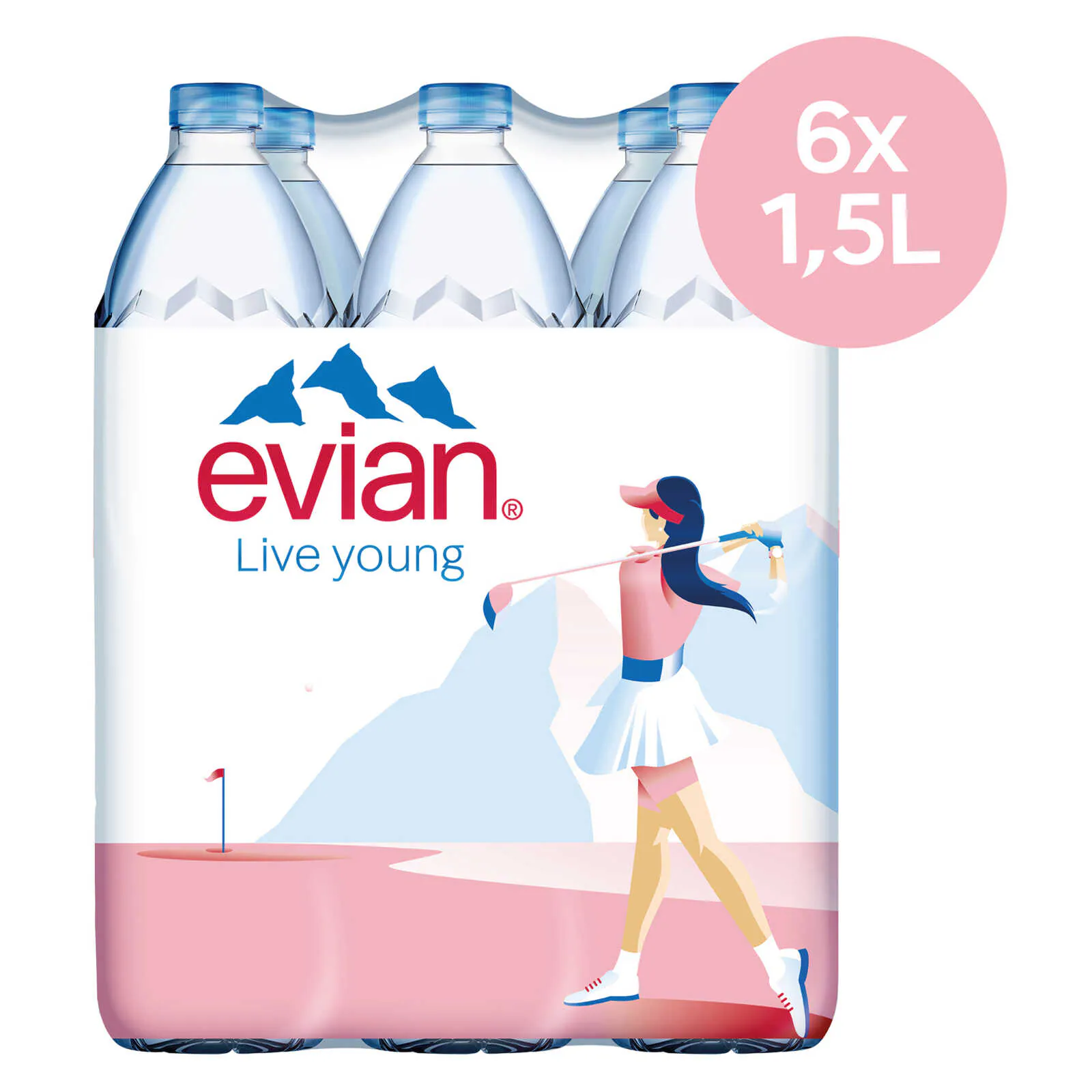 Evian Mineraalwater 6x1.5L Enkel Verkocht Naar Frankrijk
