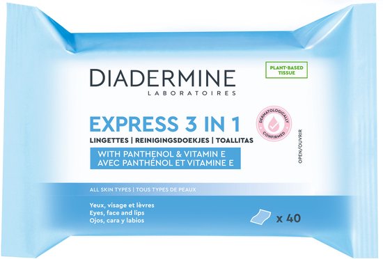 Diadermine Express 3in1 Reinigingsdoekjes - 40 stuks