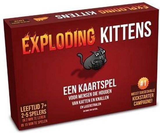 Exploding Kittens Originele Editie - Kaartspel vol spanning en humor - 2 tot 5 spelers - Vanaf 7 jaar