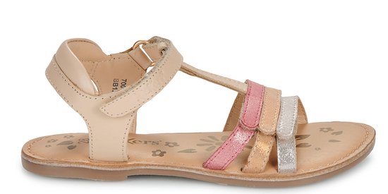 Leren meisjessandalen Diamanto Diva KICKERS® metallic koraalroze