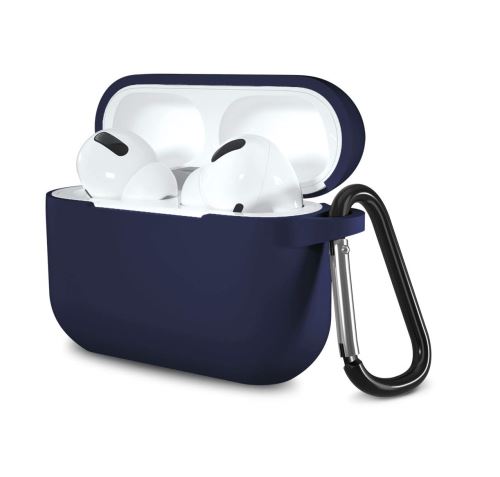 AirPods-hoesje Donkerblauw siliconen hoesje compatibel met Apple Airpods 1 & 2 - Antikras
