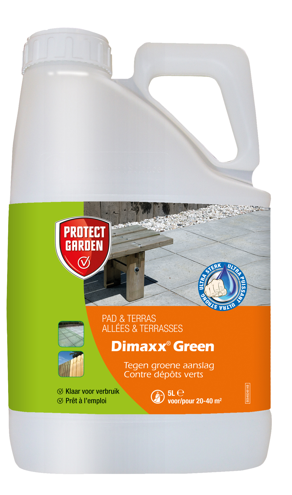 Dimaxx Green 5L - klaar voor gebruik 40m2 - tegen Groene Aanslag en Mos