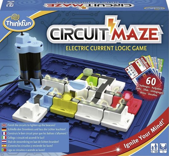 ThinkFun Circuit Maze - Elektrisch stroom denkspel - 60 opdrachten - 8+ jaar