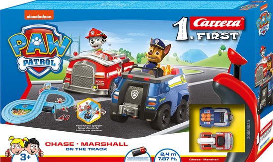 Carrera First PAW Patrol Racebaan Chase en Marshall on the track
