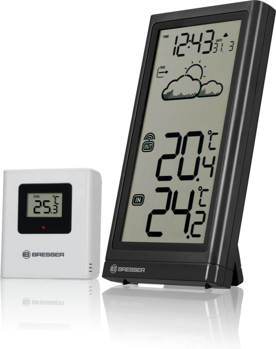 Bresser Weerstation - Bresser MeteoTemp Weerstation - voor Binnen & Buiten - incl. Weertrend
