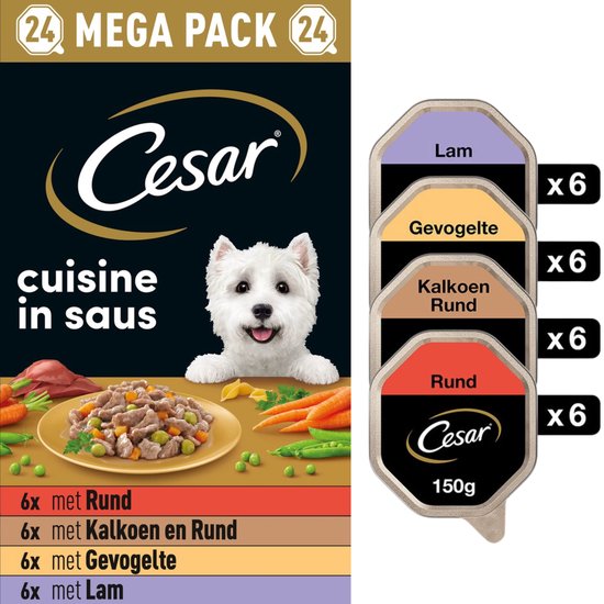 24x150g Cesar Les recettes de campagne - Pâtée pour chien