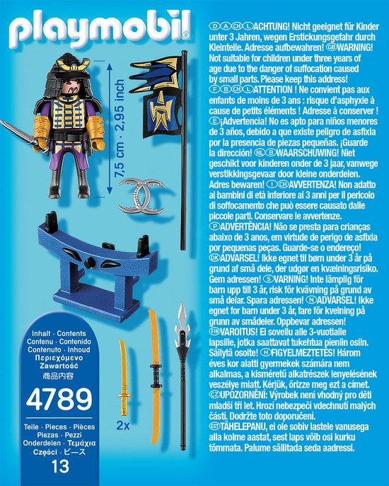 Aziatische krijger met wapenarsenaal / Samouraï avec katana et arsenal