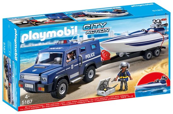 Playmobil City Action - Police Truck with Speedboat