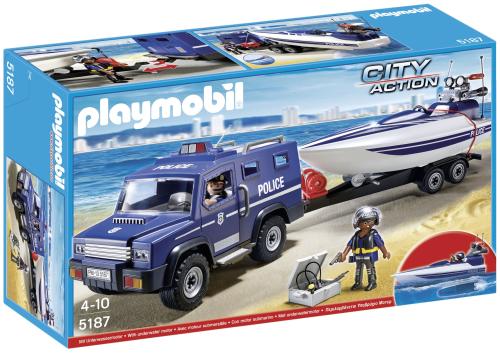 Playmobil City Action - Police Truck with Speedboat
