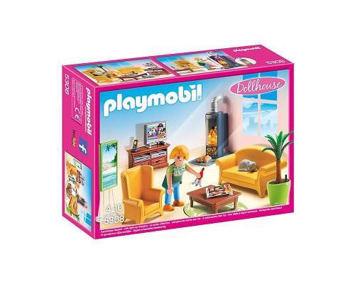 WOONKAMER MET HOUTKACHEL / SALON AVEC POÊLE À BOIS
