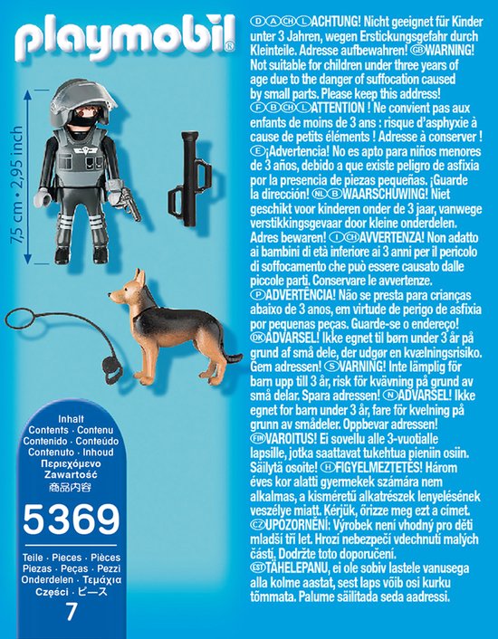 Playmobil Speciale politieagent met speurhond  - 5369