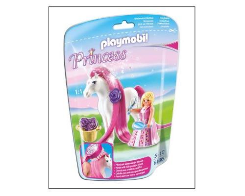 Playmobil Princess 6166 Princesse Rose avec cheval à coiffer