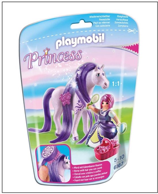 Playmobil Princess 6167 Princesse Violette avec cheval à coiffer