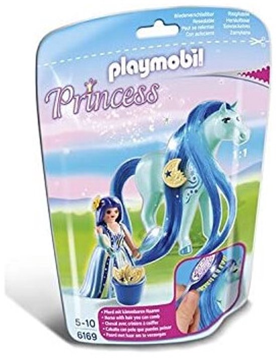 Playmobil Princess 6169 Princesse Bleuet avec cheval à coiffer