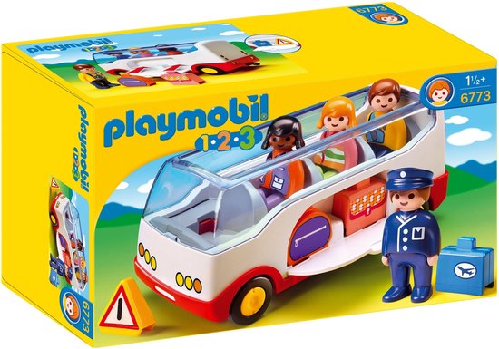 Playmobil 1.2.3 6773 Autobus met Open Dak
