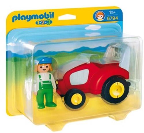 PLAYMOBIL 1.2.3 - TRACTOR MET BOER / AGRICULTRICE