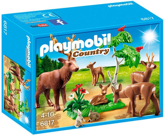 PLAYMOBIL 6817 HERTENFAMILIE MET KALFJE / FAMILLE DE CERFS
