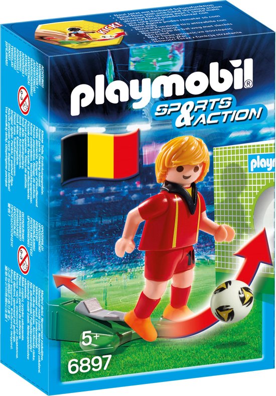PLAYMOBIL 6897 VOETBALSPELER BELGIE / JOUEUR BELGIQUE
