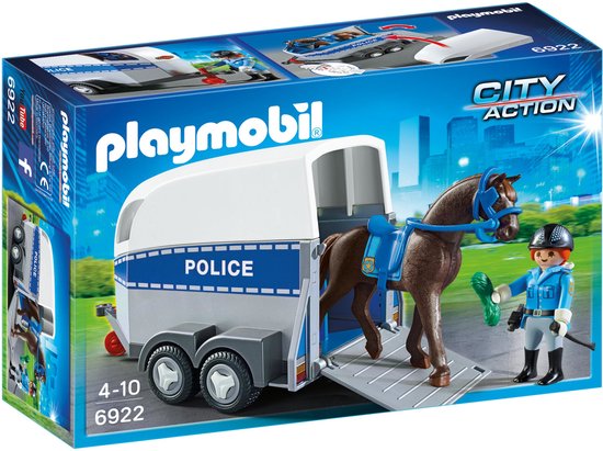 Playmobil City Action 6922 Policière avec cheval et remorque